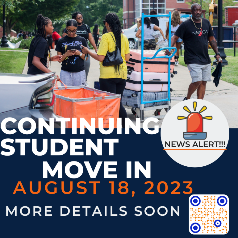 Continuing Student Move In August 18, 2023 with QR Code
