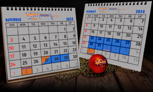 VSU Holiday Calendar